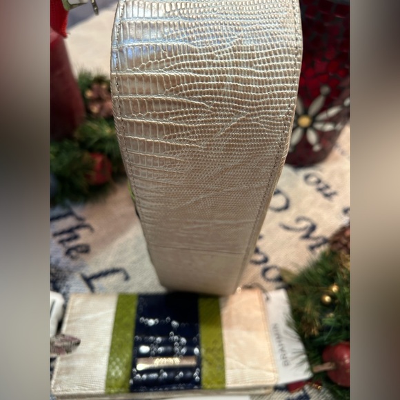 NWT 2-PIECE Brahmin Kyrie Multi Antiguo Green and Navy Leather Purse Wallet Set - Picture 5 of 6